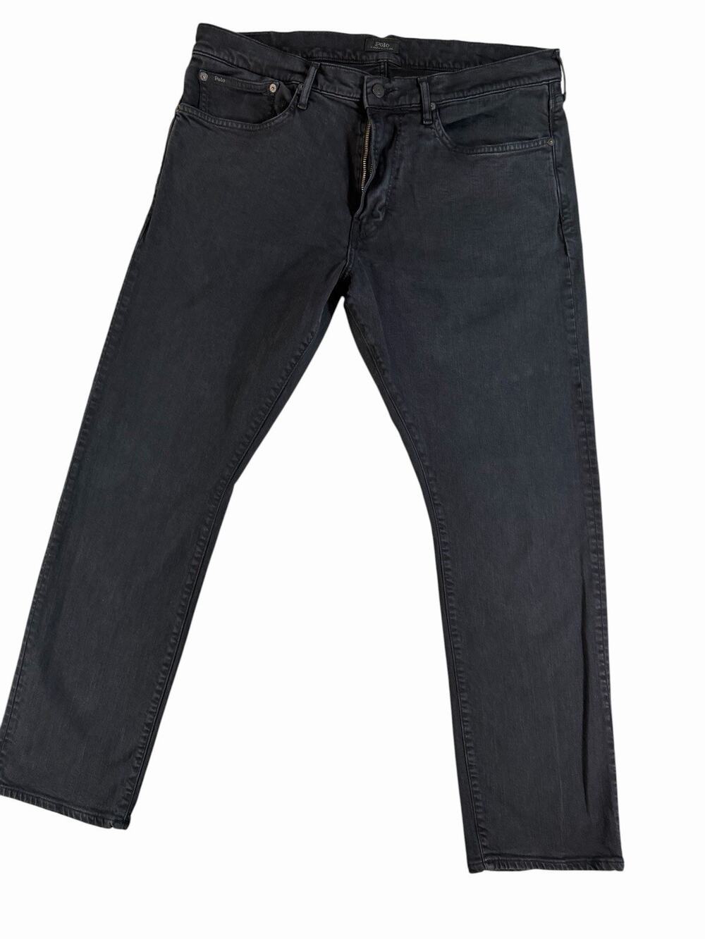 Polo Ralph Lauren Men's Slim Straight Gray Dark Wash Stretch Denim Jeans 36